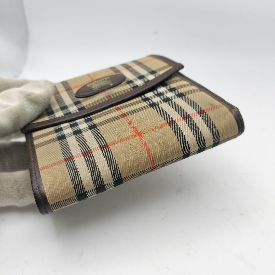 未使用品 箱付き BURBERRY バーバリー 折り財布 ノバチェック 茶