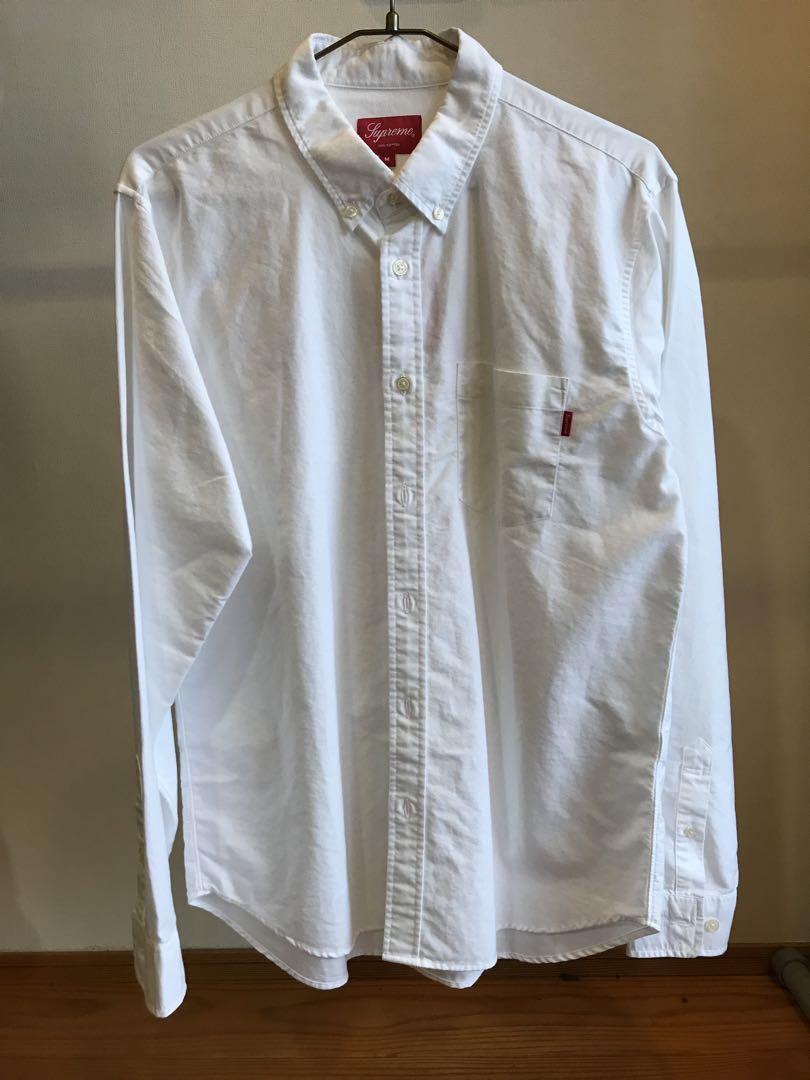 supreme 白 シャツ 長袖 M