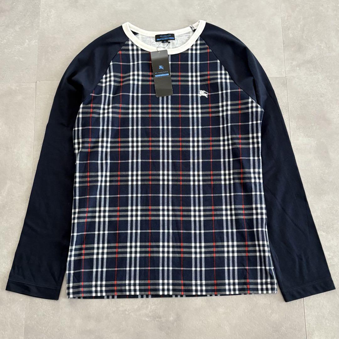 バーバリーブルーレーベル 未使用 ノバチェック コットン Tシャツ 【S】