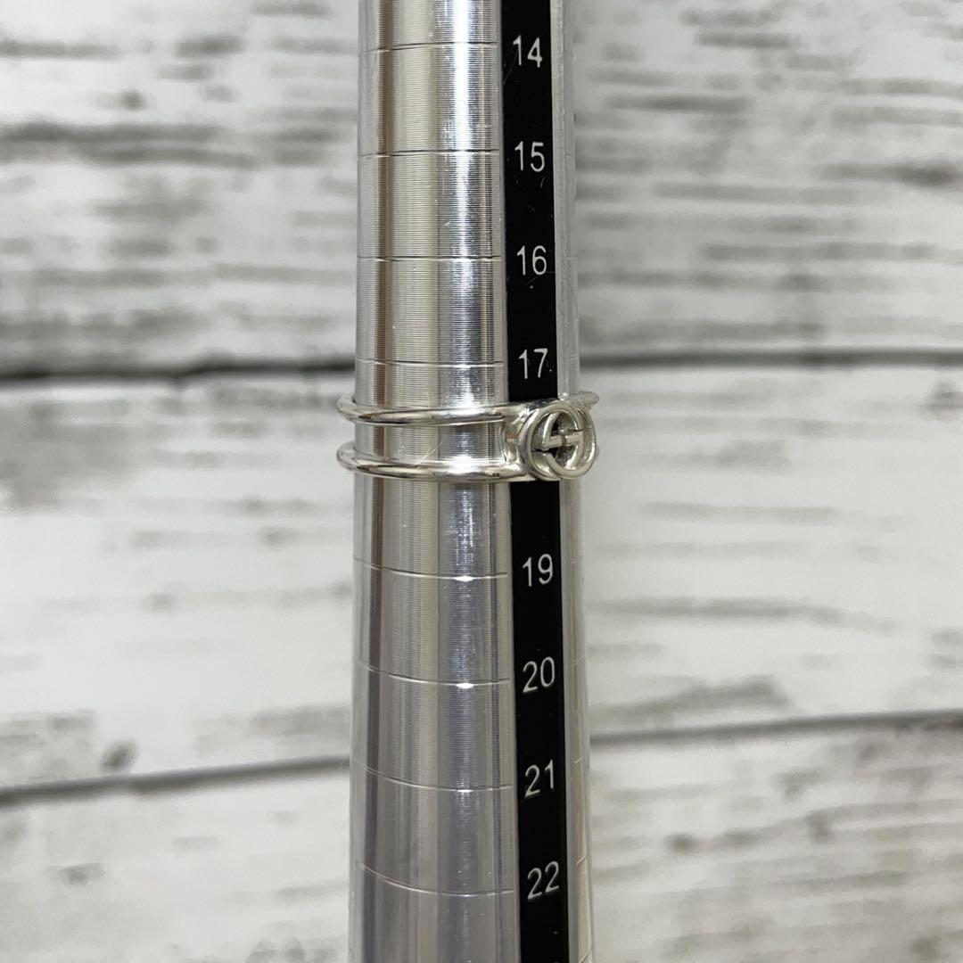 【極美品】グッチ　インターロッキングリング　スリム　フルセット　18号　925