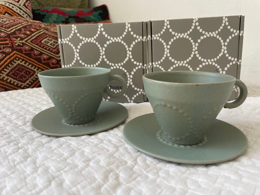 mina perhonen tambourine カップ＆ソーサー 2客セット