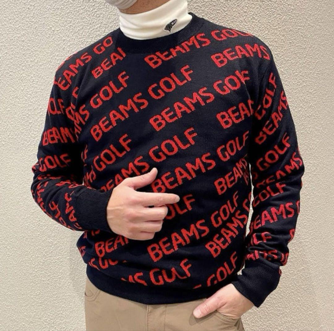 29700円】BEAMS GOLF 斜めロゴ 総柄 M-専門店