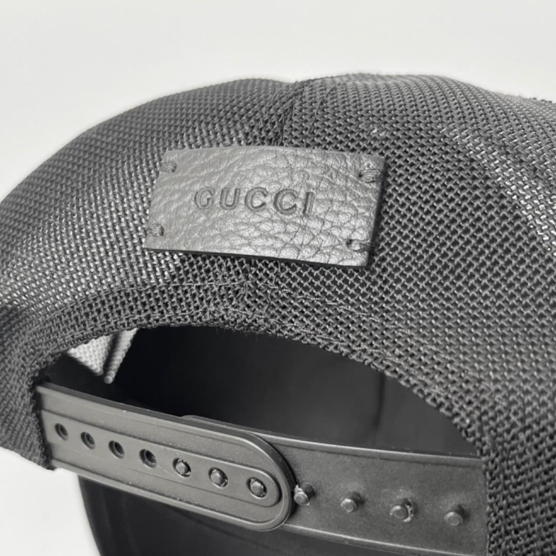 美品 グッチ GG メッシュ キャップ ブラック 帽子 L 59 GUCCI