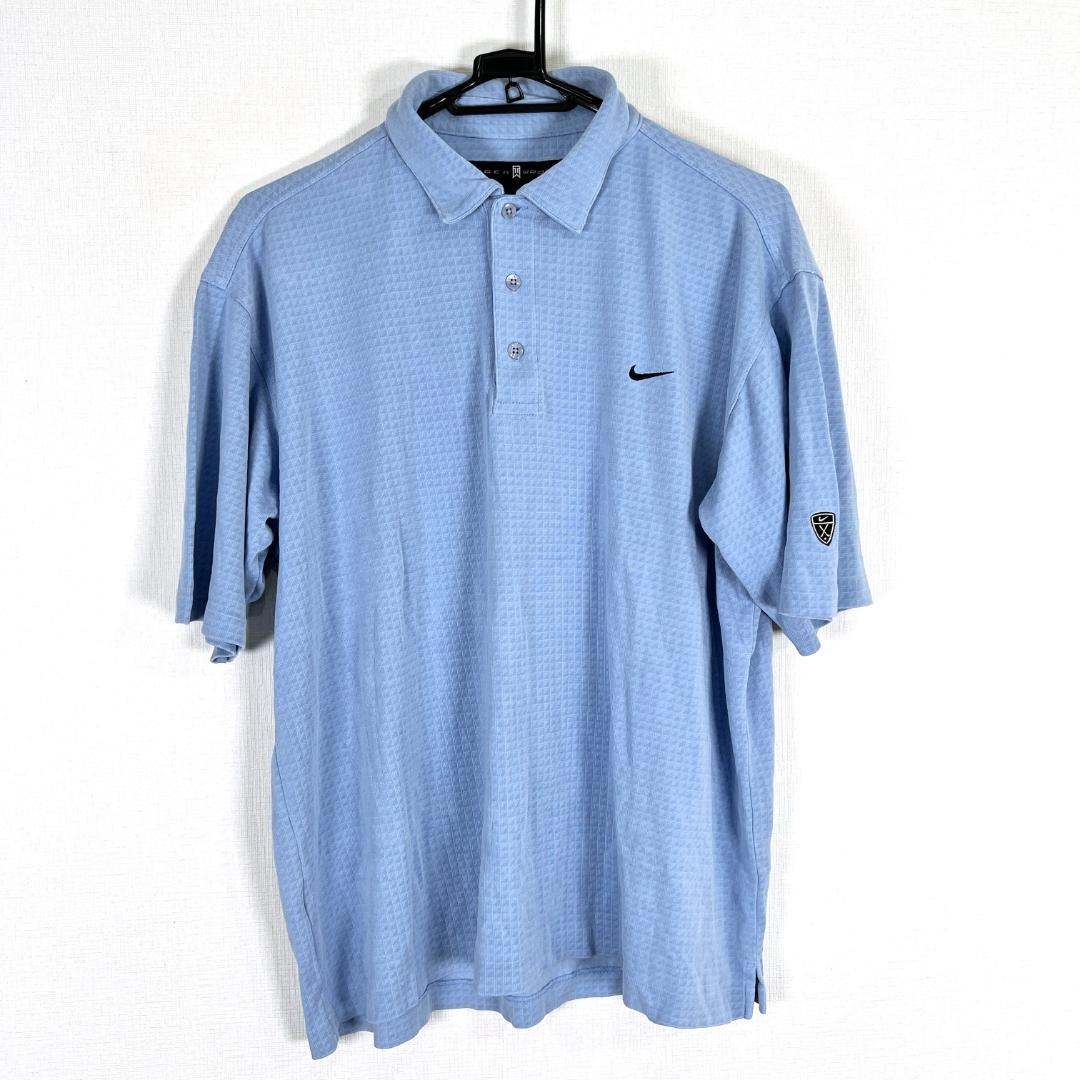 NIKE TIGER WOODS】ナイキ ブルー ポロシャツ メンズ Lサイズ