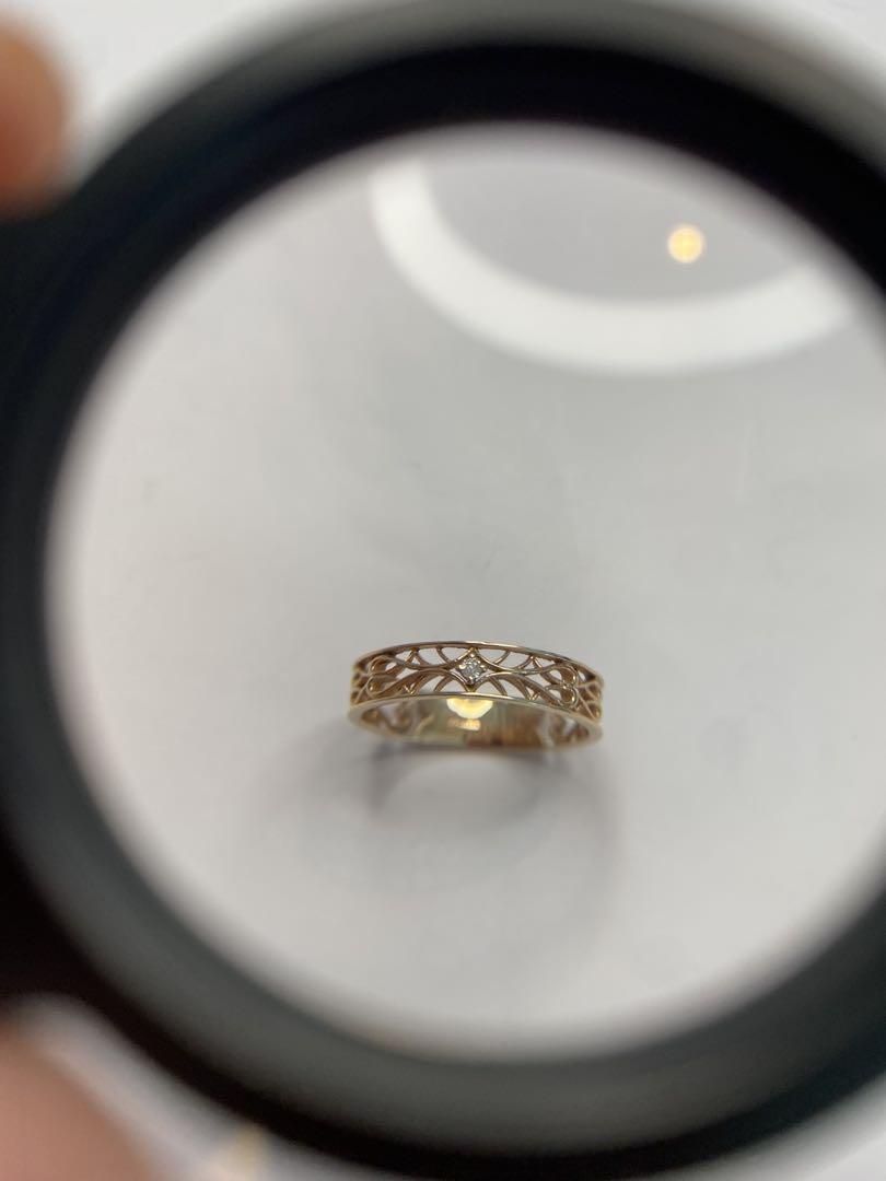☆美品☆AGATHA K10一粒ダイヤ付リング　透かし模様