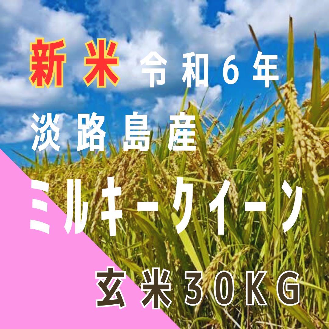 新米 令和6年 産 ミルキークイーン　 玄米30キロ 淡路島 小分け可　30kg