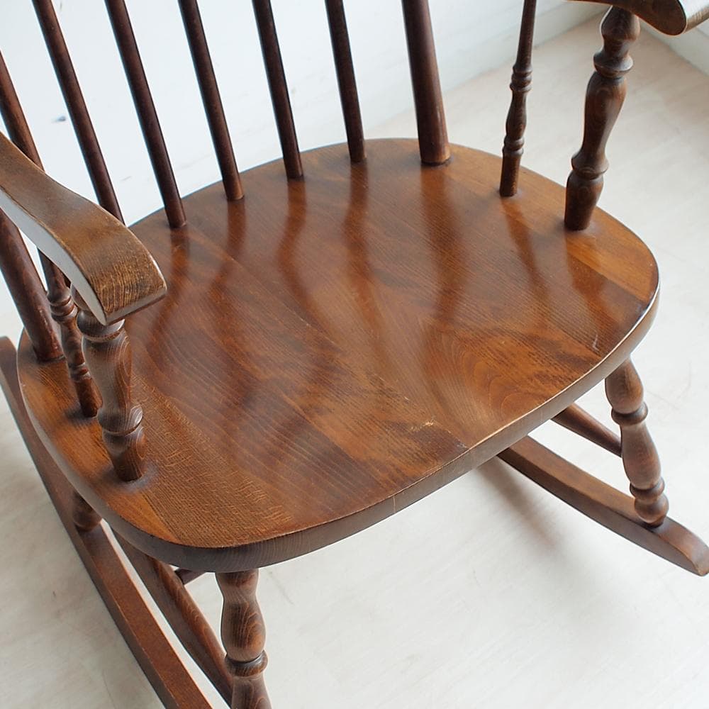 飛騨高山 柏木工 ロッキングチェア 無垢材 ビンテージ ZR23513