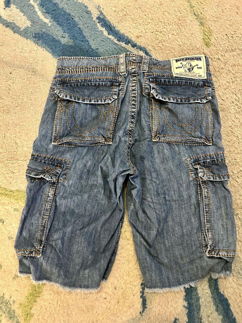 TRUE RELIGION カーゴショートパンツ デニムブルー 34