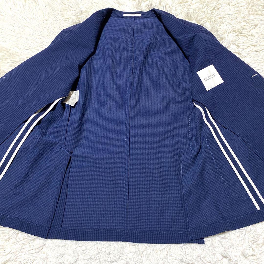 美品✨Mackintosh テーラード ネイビー Trotter シアサッカー