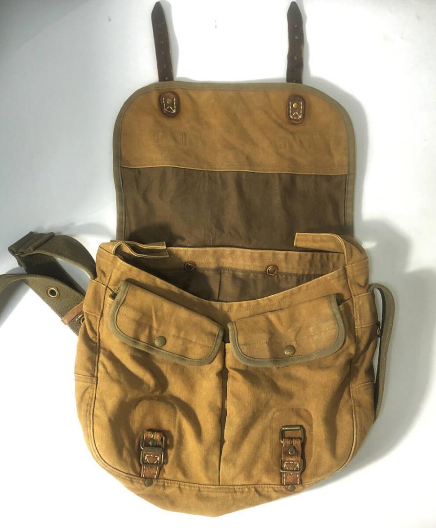 希少■RRL ウィンテージ キャンバス ショルダー メッセンジャーバッグ