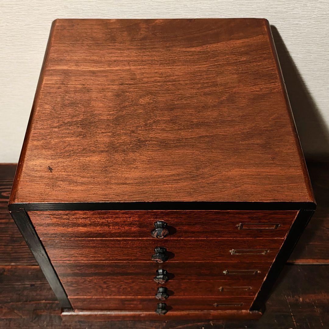 小引き出し5杯 小抽斗 昭和レトロ 木箱 古家具 - メルカリ