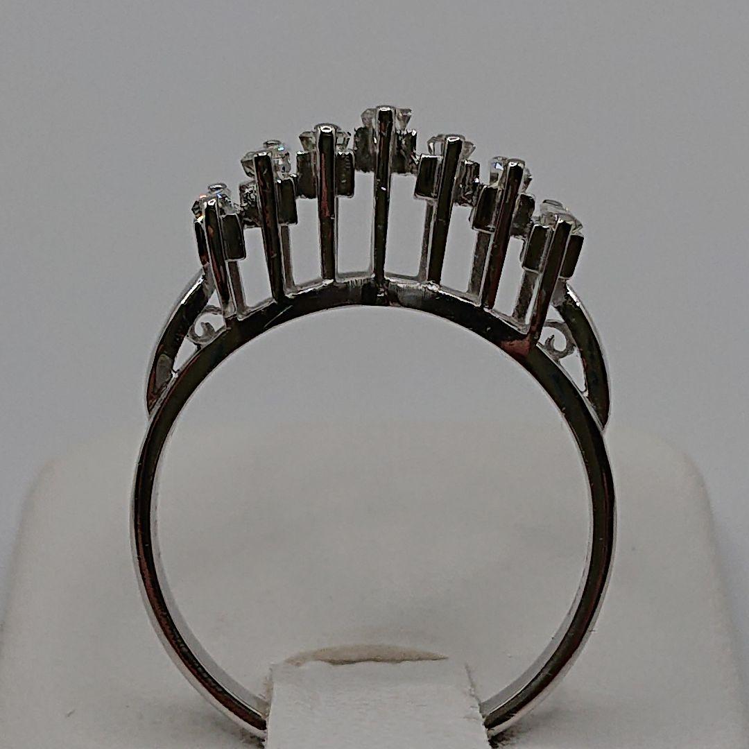 テーパーカット 天然ダイヤモンドリング プラチナ900 V字 Pt900 テーパーカット 天然ダイヤモンドリング プラチナ900 V字 Pt900