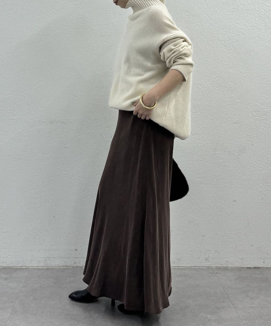 Loungedress キュプラマーメイドスカート ブラウン ロングスカート　S