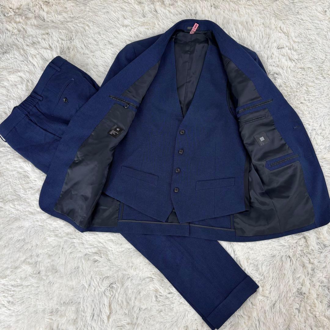 【✨レア品✨】SUITSELECT ネイビー　3点物　セットアップ　A5 ✨レア品✨】SUITSELECT ネイビー 3点物 セットアップ A5