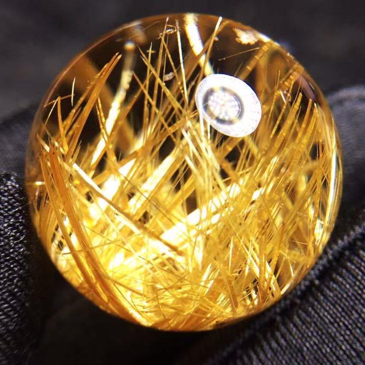 【天然】タイチンクオーツ ルース 28.4mm オフライン販売 28.4mm ルース 天然タイチンゴールドルチルクォーツ 各種パーツ