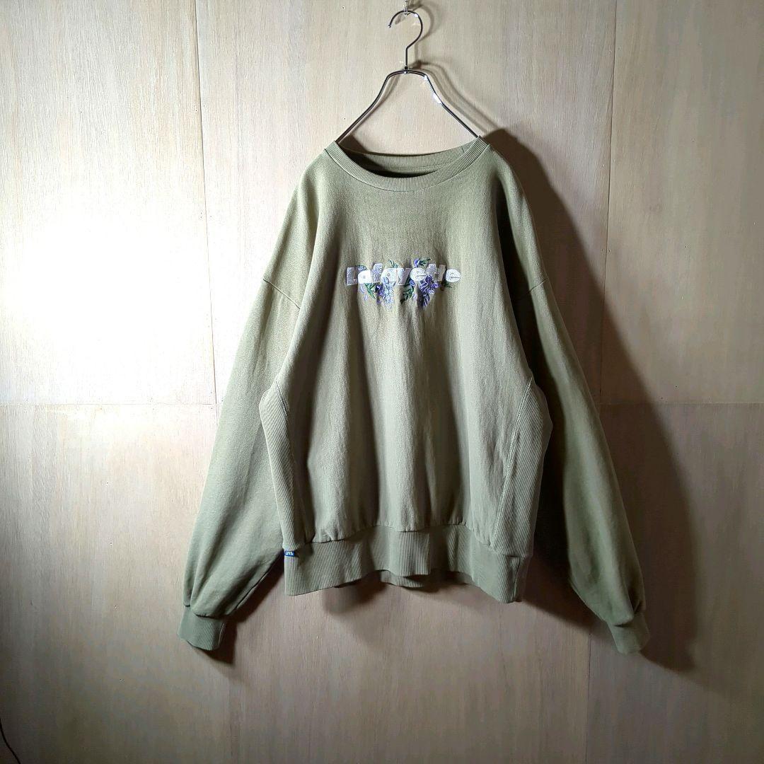 WESTSEA トレーナー スウェット カット スウェード 袖刺繍 バラ