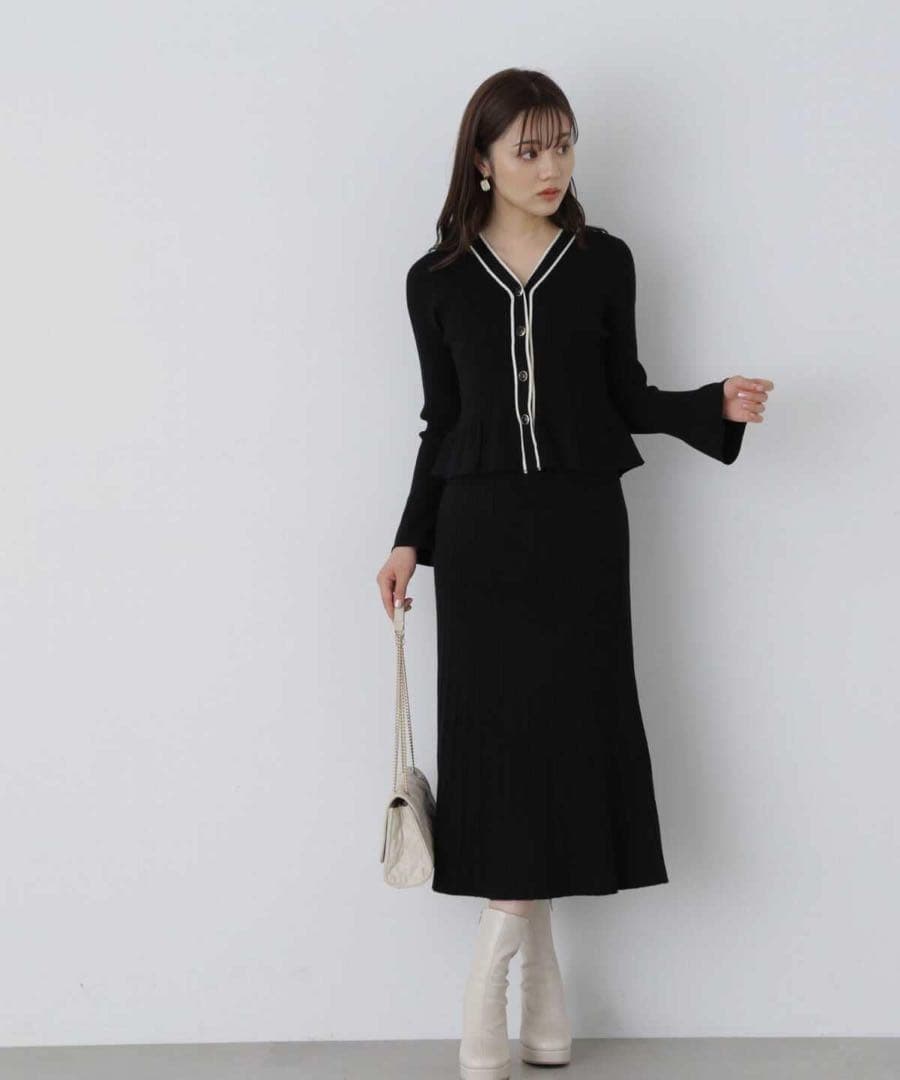 プロポーションボディドレッシング ニット セットアップ ワンピース 白 黒