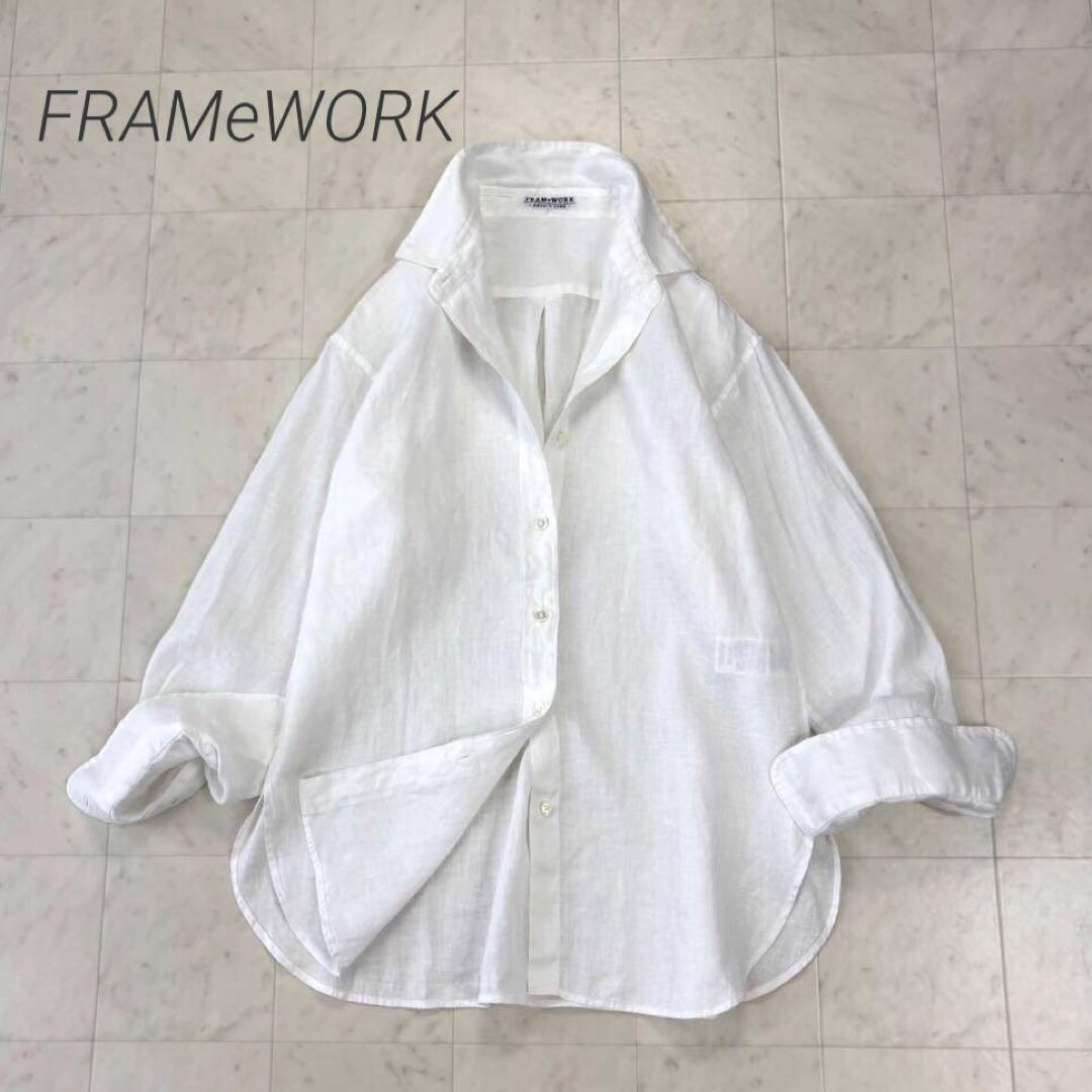 すっちゃんです★美品★23SS フレンチリネンレギュラーカラーシャツ