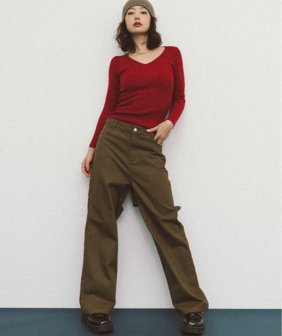 HANNE バックスリットツイルパンツ