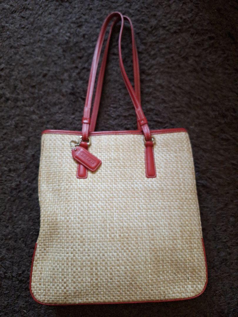COACH ◾コーチ　トートバッグ◾ ベージュ/レッド