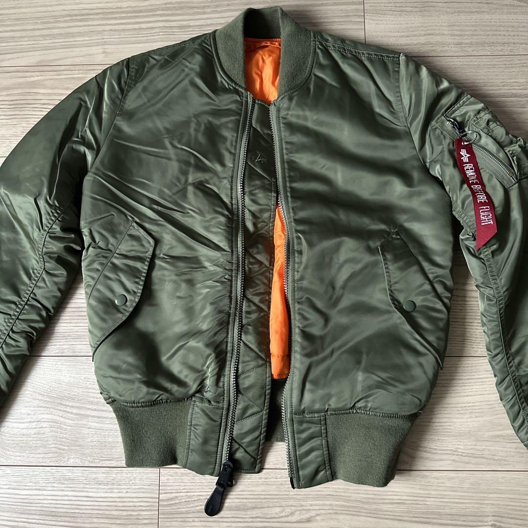 ALPHA INDUSTRIES MA-1 フライトジャケット カーキ　S