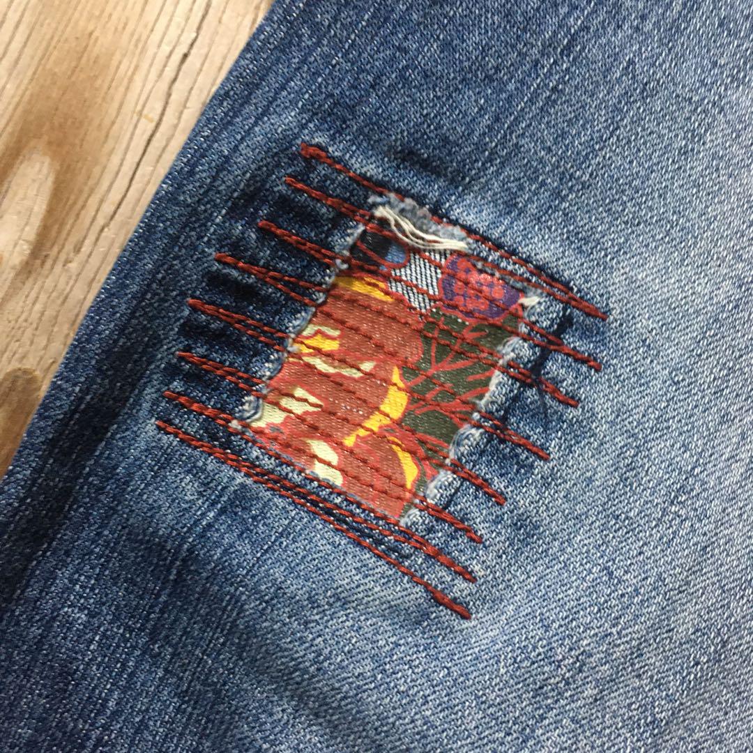 00s 龍 刺繍 バギー デニム パンツ 鬼ヒゲ 平成 お兄系 ギャル男 和柄