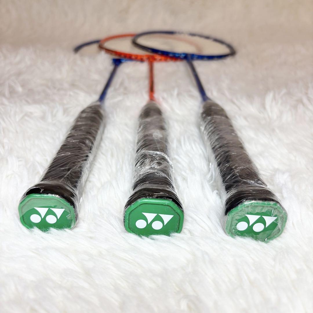 YONEX ヨネックス B-4000 バトミントン ラケット 3本セット 青 橙