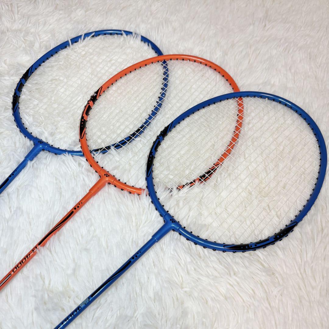 YONEX ヨネックス B-4000 バトミントン ラケット 3本セット 青 橙