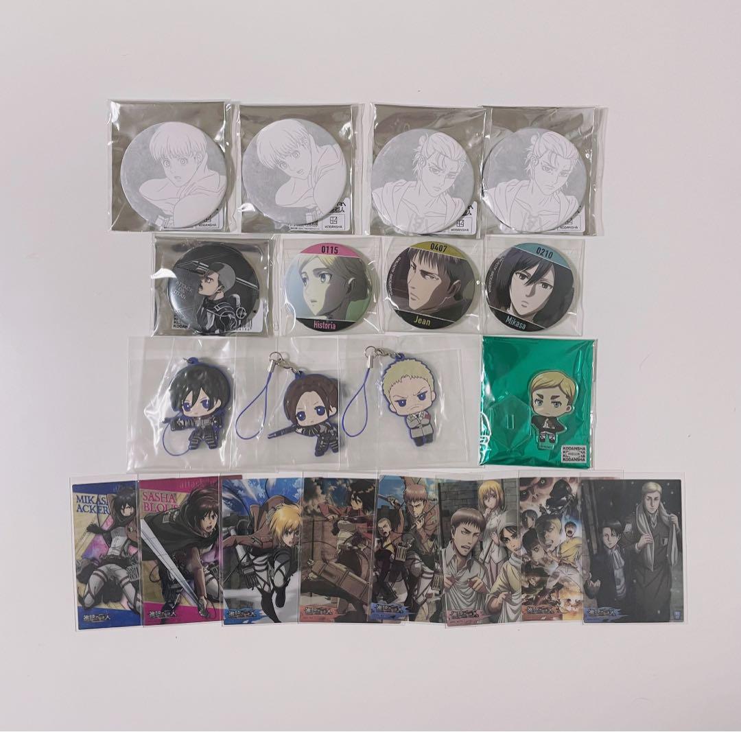 は自分にプチご褒美を 進撃の巨人 缶バッジ アクスタ ラバスト クリアカード まとめ ピンズ・ピンバッジ・缶バッジ