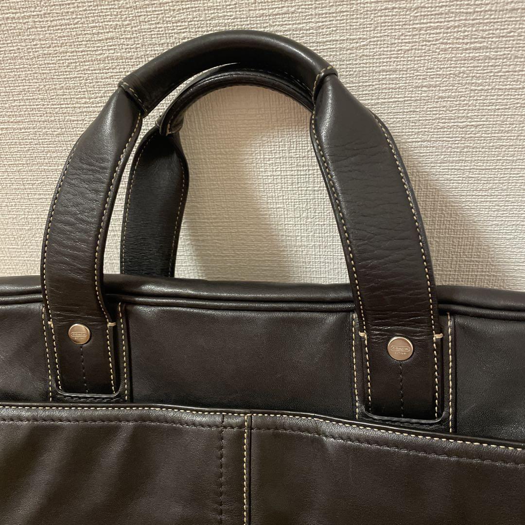 COACHコーチ　ビジネスバッグ　ハンドバッグレザー黒ブラック