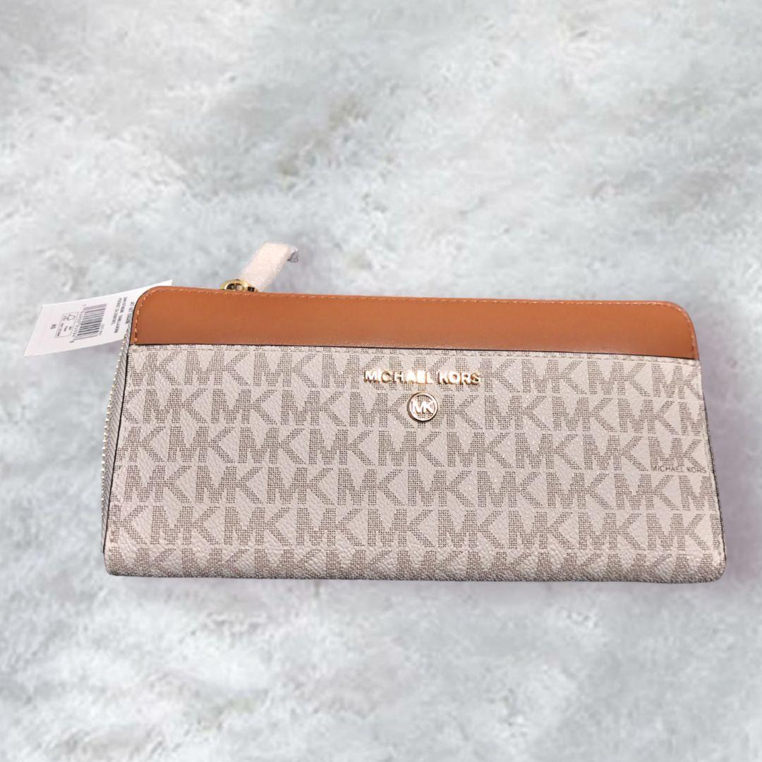 マイケルコース MICHAEL KORS 長財布 バニラ×エイコーン