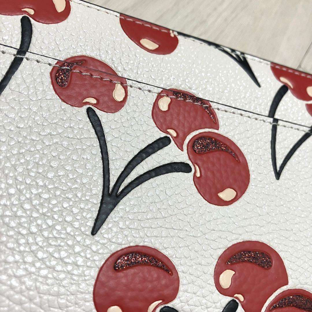 COACH コーチ チェリー ラウンドジップ アコーディオン ウォレット 長財布