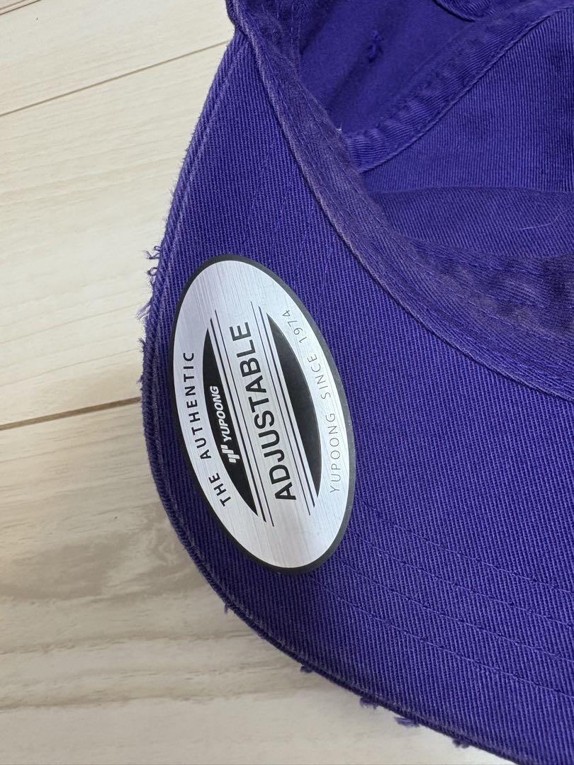 レア　Carhartt カーハート　紫 キャップ アジャスター付　ダメージ加工