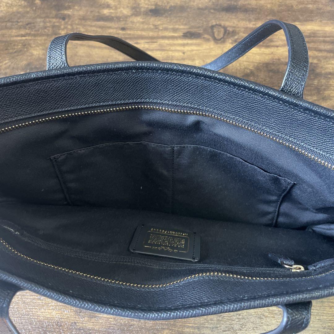 COACH ブラック レザートートバッグ