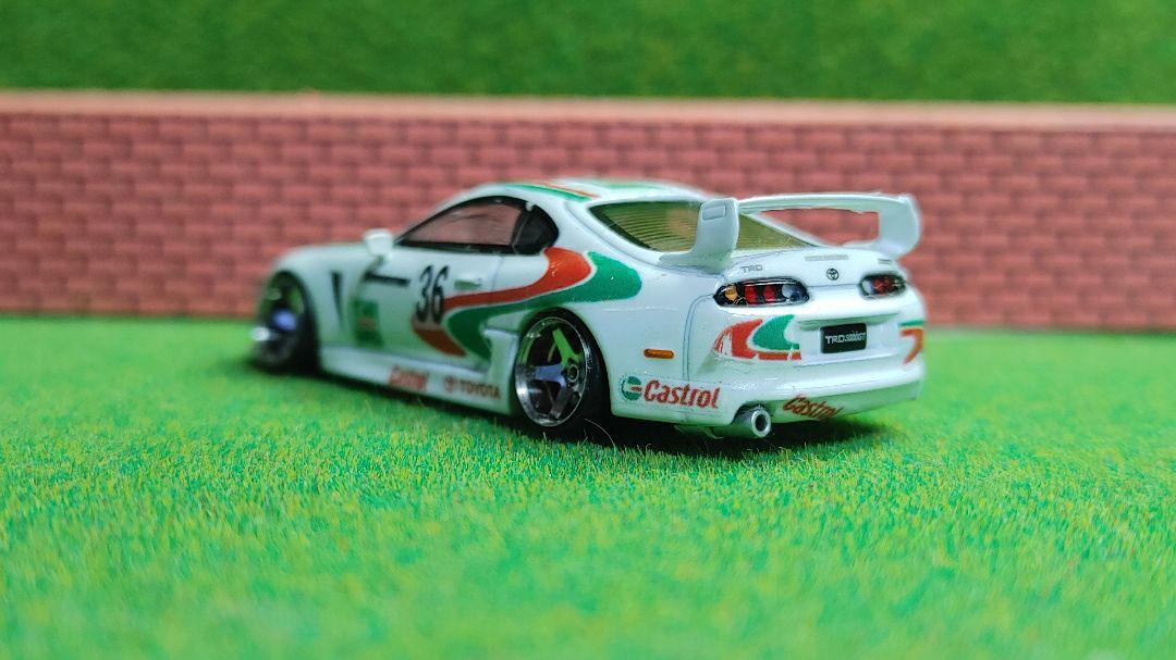 1/64 ミニカー MINIGT スープラ TRD3000GT カストロール仕様 Mini GT Toyota TRD 3000GT Supra Alpine Silver Metallic