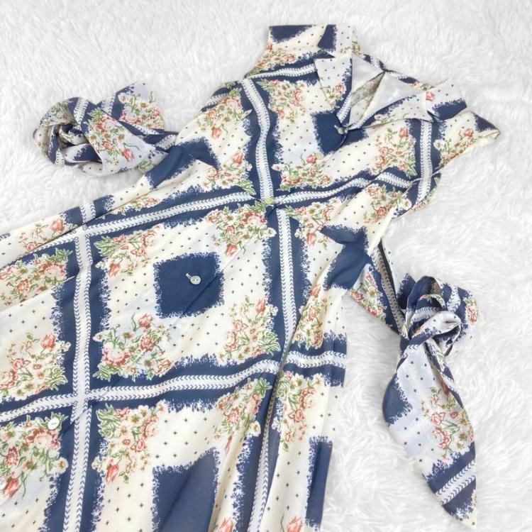 訳あり・アウトレット特集 極美品 JILL STUART フラワーシャツワンピース ノースリーブ ワンピース