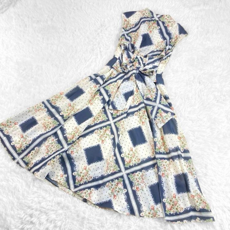 極美品 JILL STUART フラワーシャツワンピース ノースリーブ
