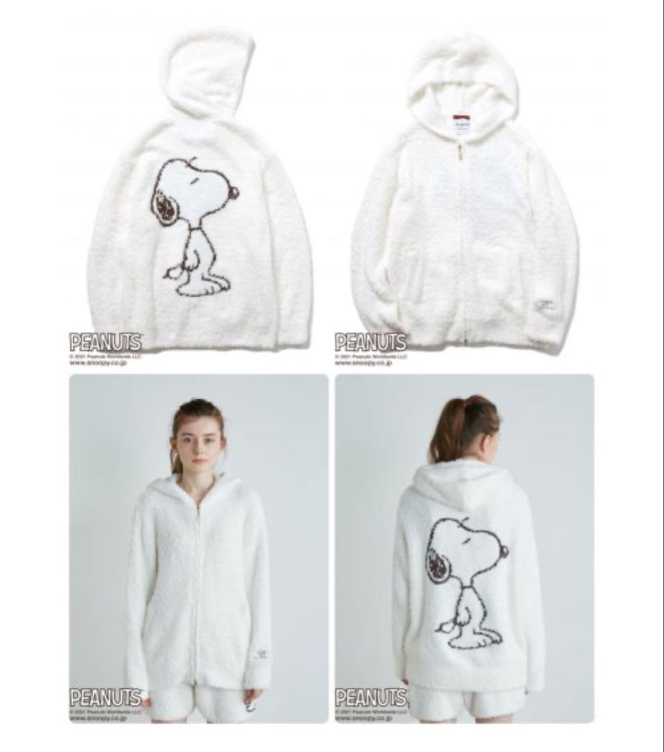 ジェラートピケ スヌーピー  ルームウェア　ジャガードパーカー&ショートパンツ PEANUTS】SNOOPY×BEAR ジャガードプルオーバー(ニットプル