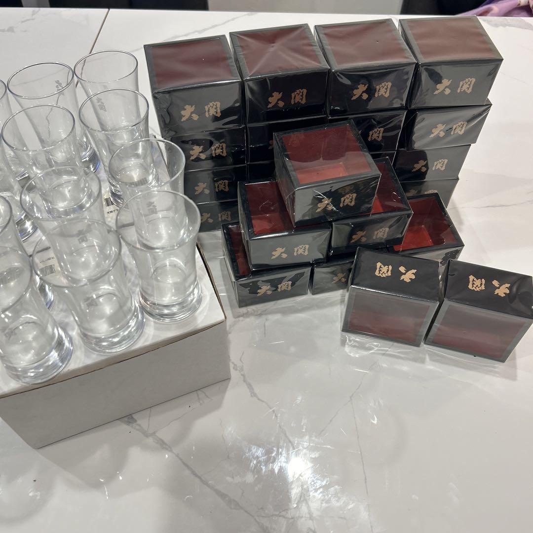 お値下げ‼️日本酒升24個セット、天開グラス24個セット