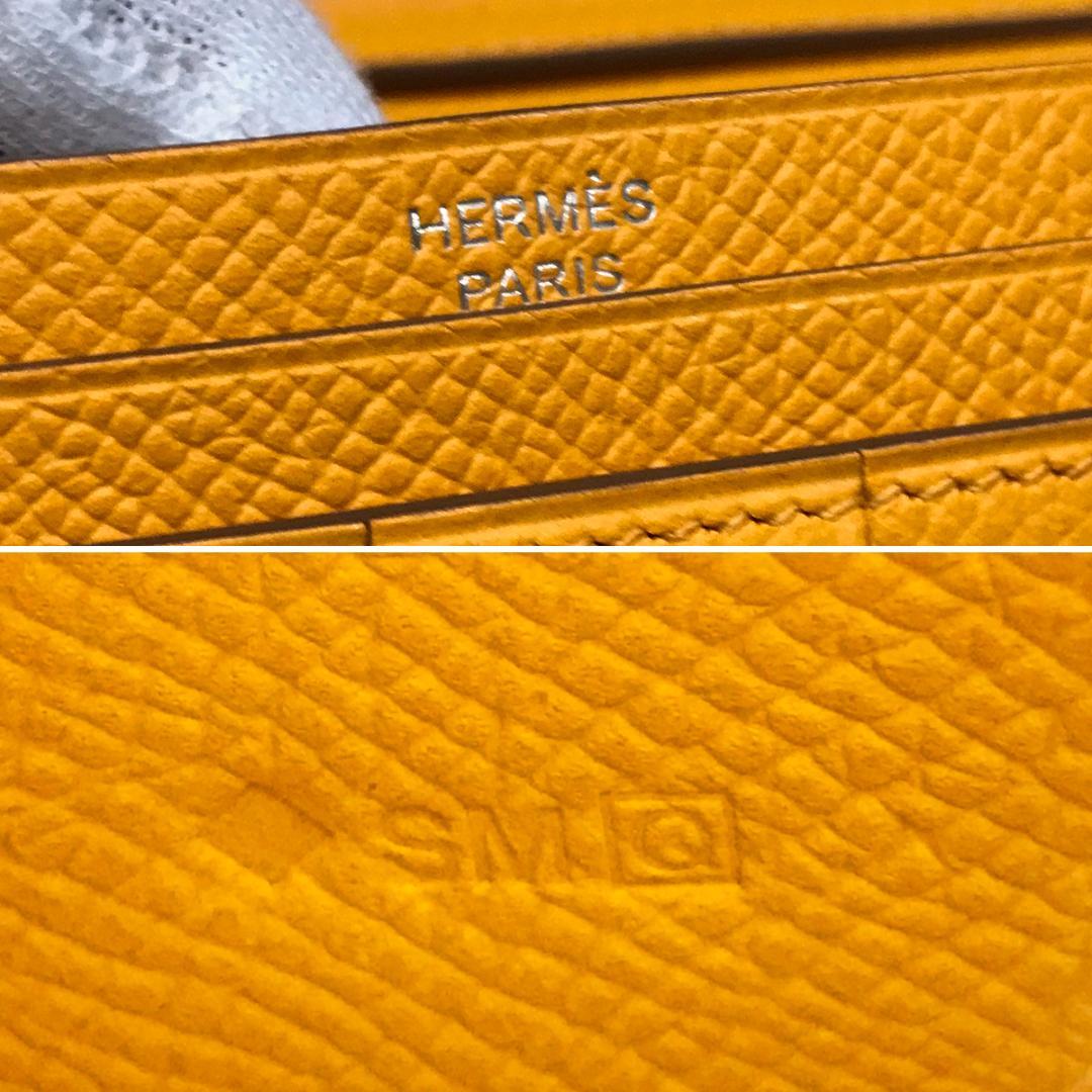 超美品 エルメス ベアンスフレ エプソン ムタード SV金具 □Q刻印 長財布 画像8