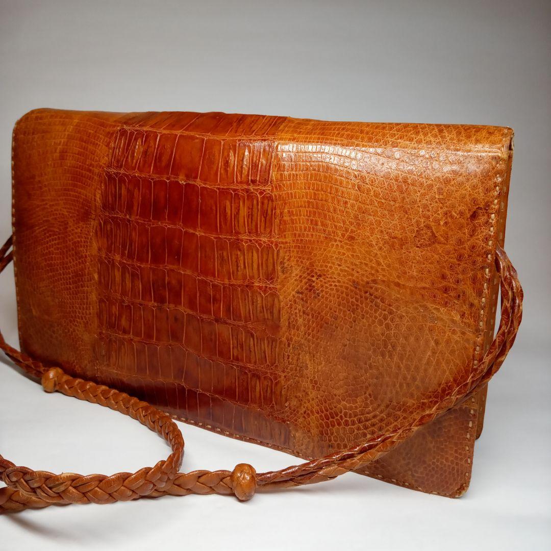☆決算特価商品☆ クロコダイル ビンテージ ショルダーバッグ