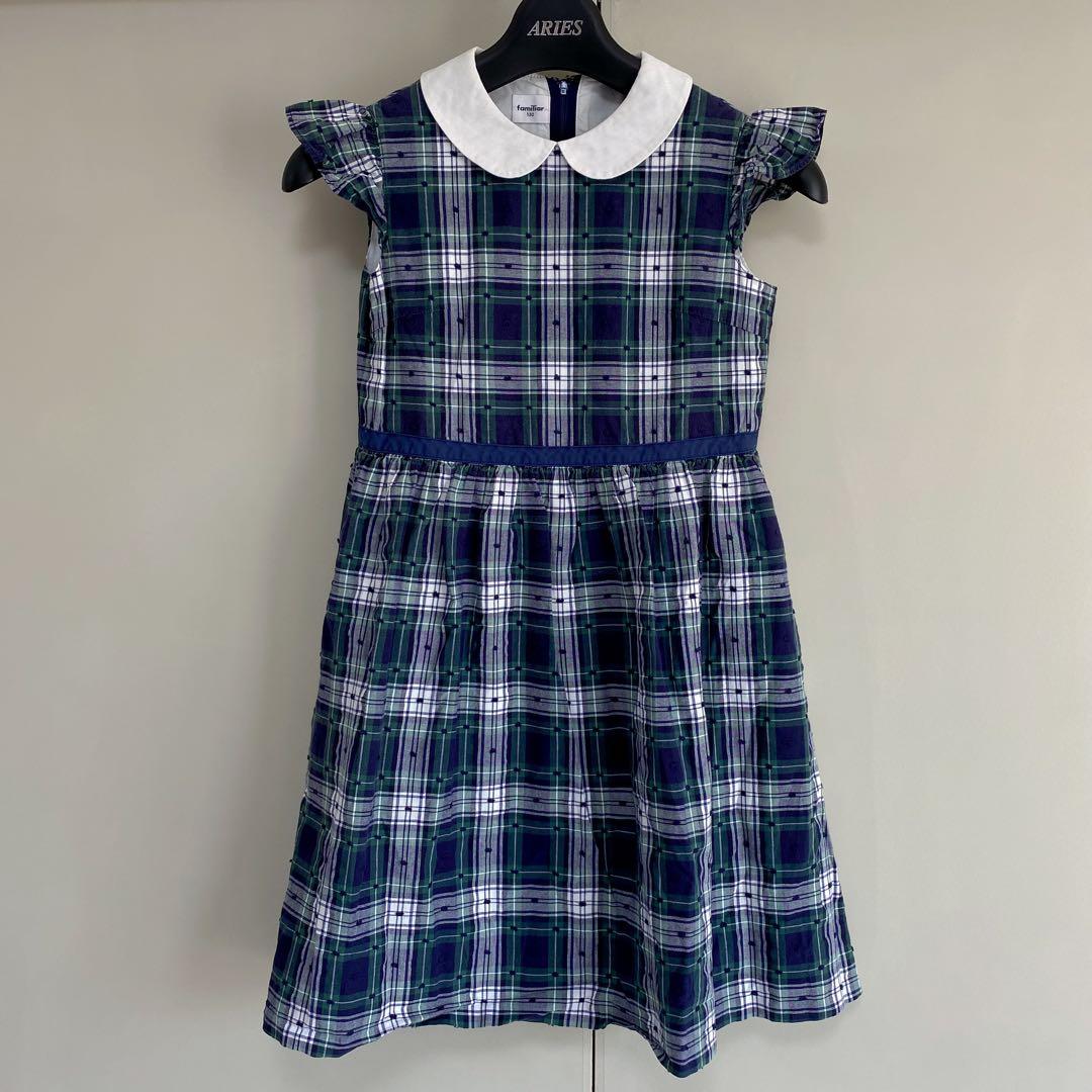 familiar 100 チェック　ワンピース　　スカート　ジャンパースカート familiar - ファミリア ジャンパースカート 100 ファミリアチェック