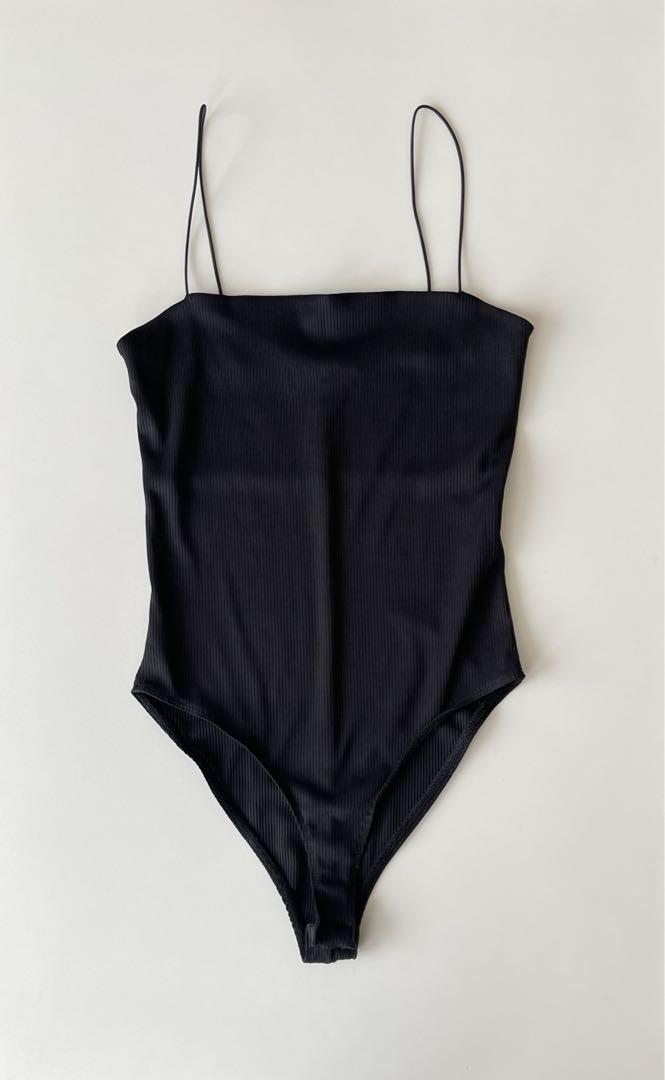 福袋 売れ残り ZARA｜リブ地ロンパース型ボディースーツ｜M 下着・アンダーウェア