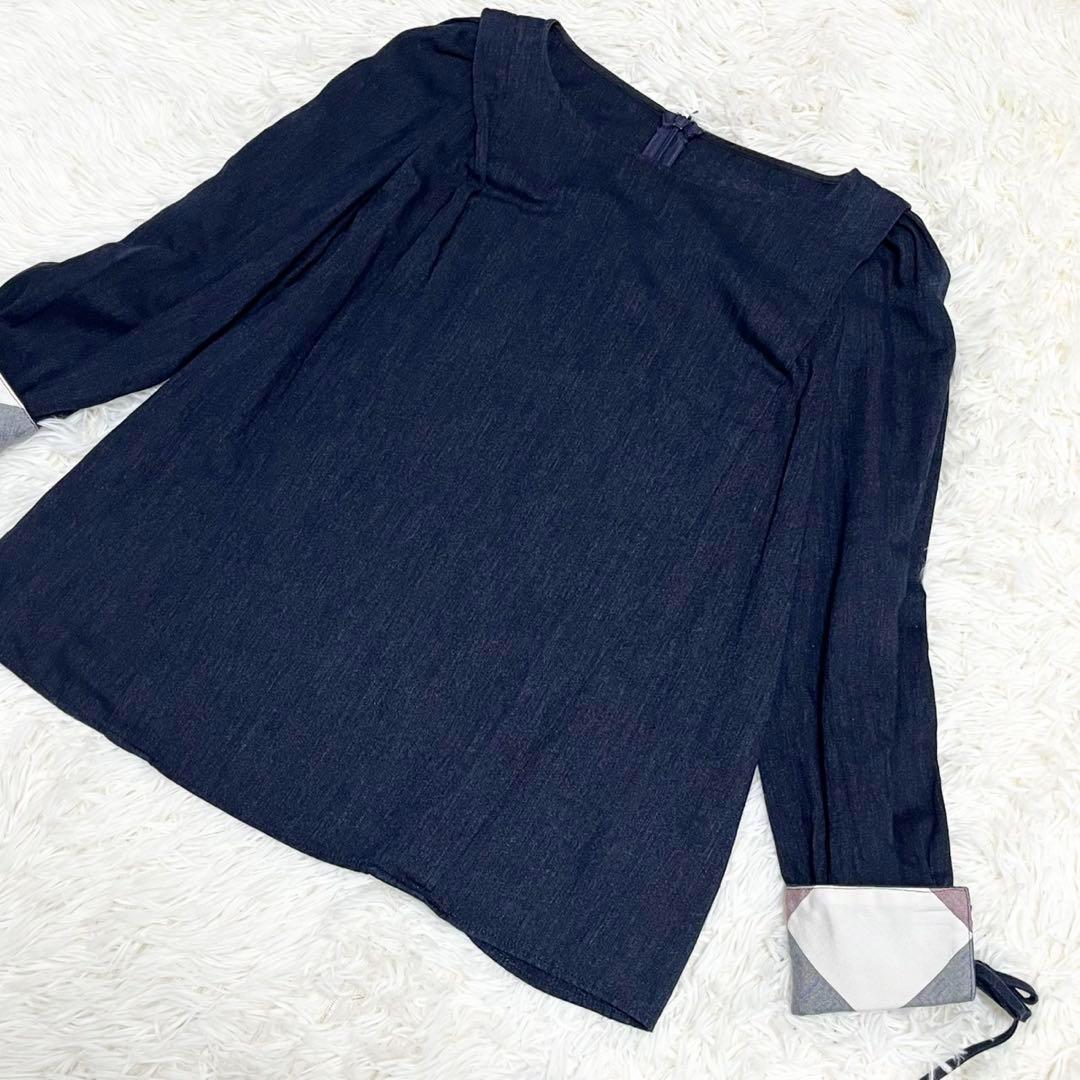 美品】ブルーレーベルクレストブリッジ ギャザーブラウス ノバ