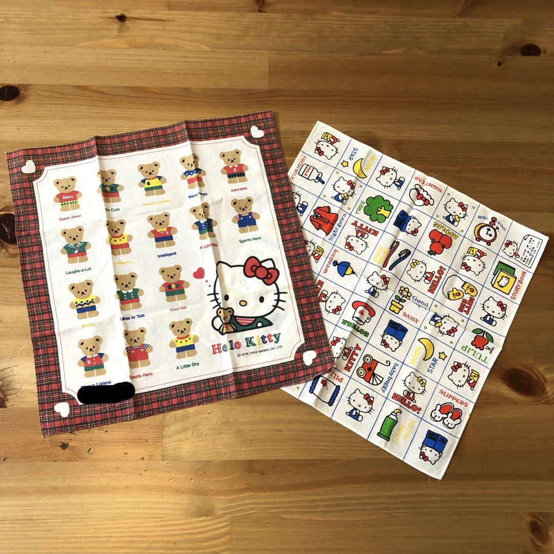 34cm×34cm ハンカチ4枚セット サンリオ 昭和レトロ ハローキティ
