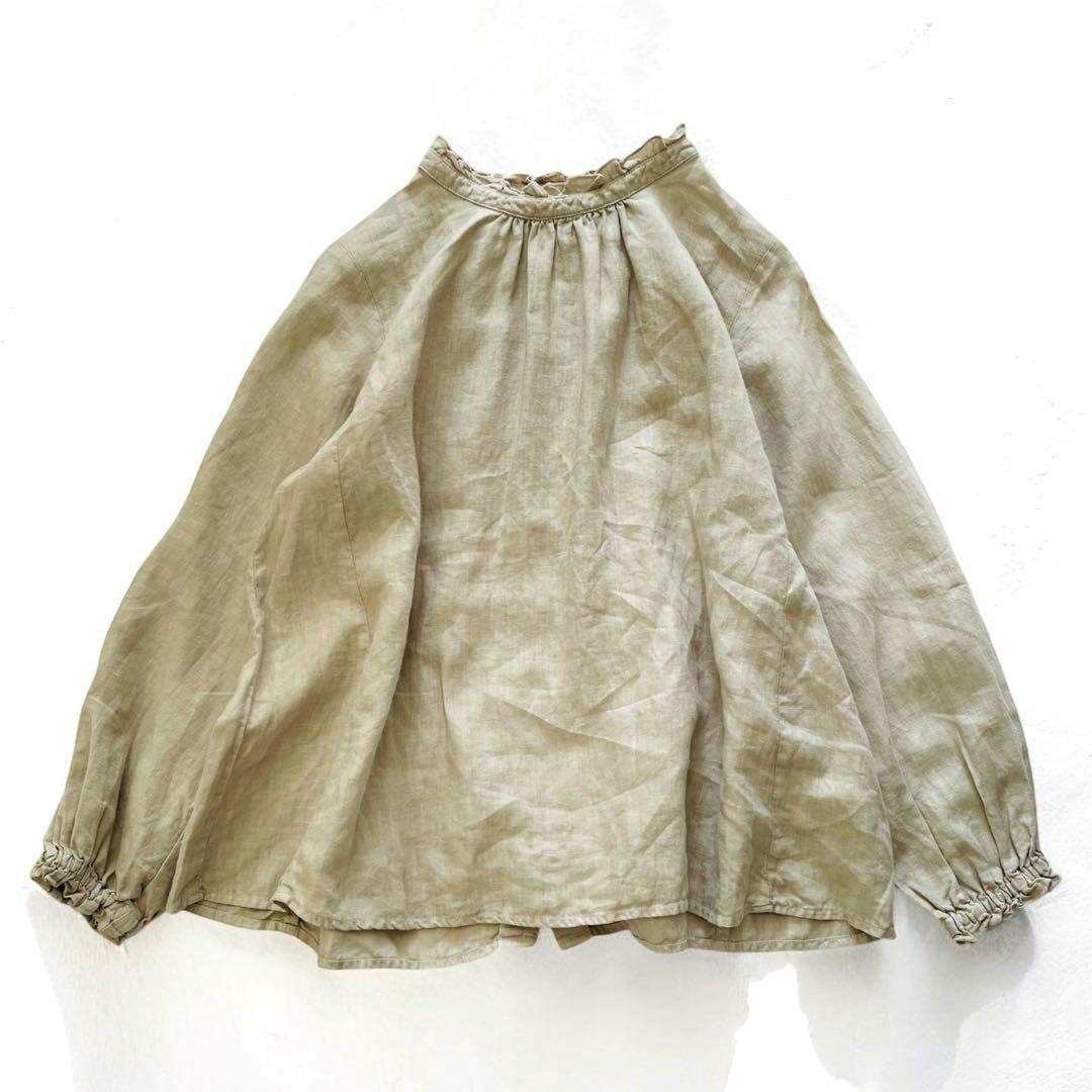 nest Robe ネストローブ♡リネン スタンドフリル 長袖シャツ ブラウス
