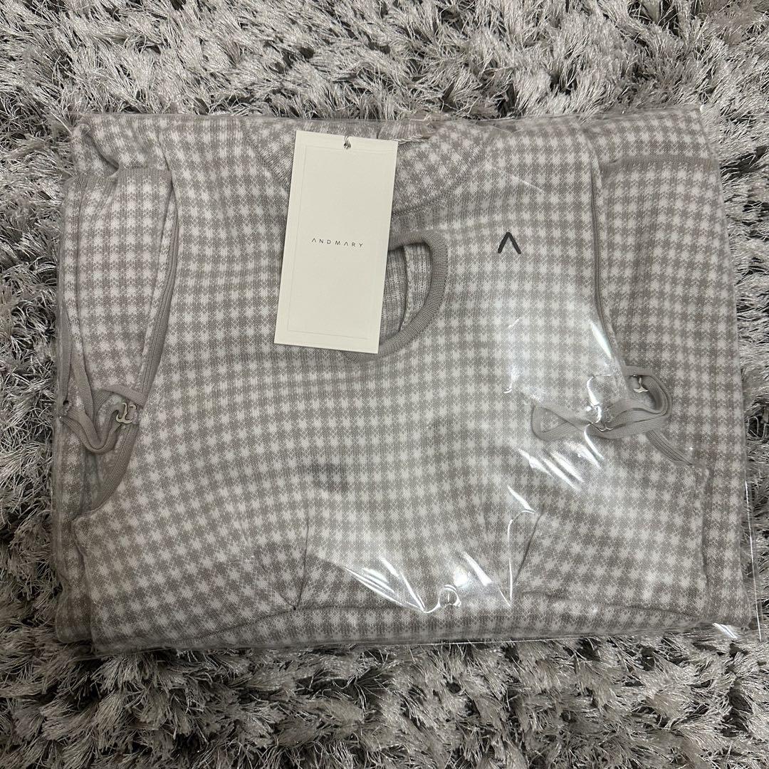 andMary Daisy knit dress gray アンドマリー