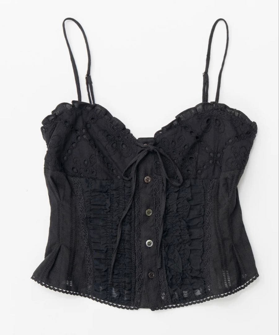 【新品未使用】2WAYコットンパフスリーブビスチェ