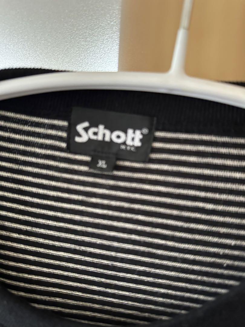 Schott/ショット ブラインドストライプ ロングTシャツ 23FW