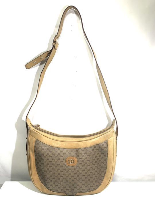 GUCCI オールドグッチ GG柄デザインレザーショルダーバッグ 正規品